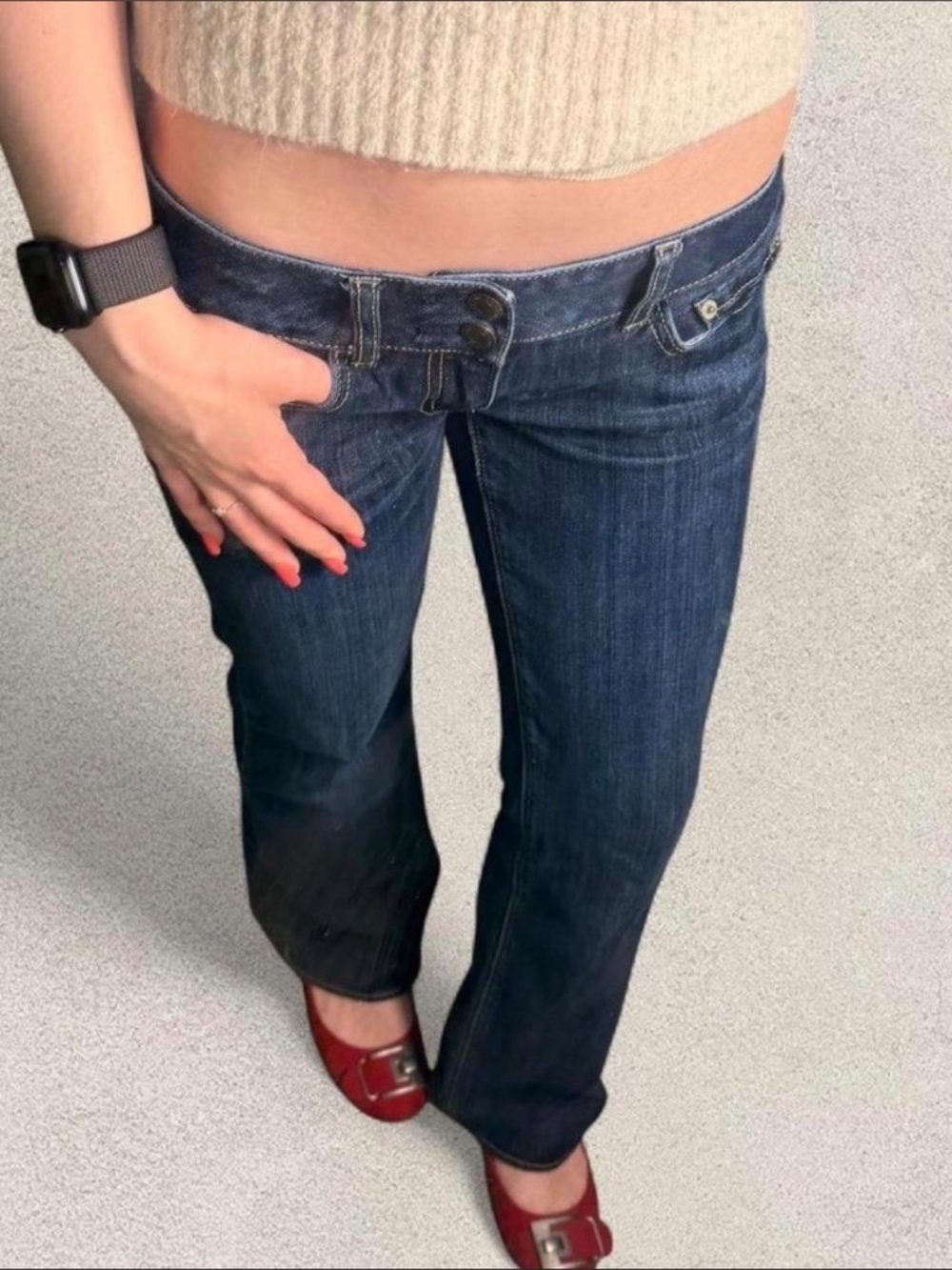 Vintage American Eagle Low Rise Flare Denim Jeans Women's 2